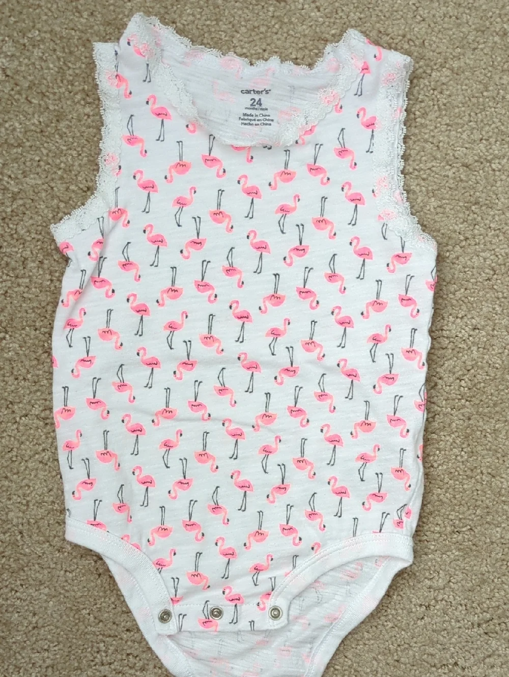 Carter's Pink and White/Flamingo Bodysuits